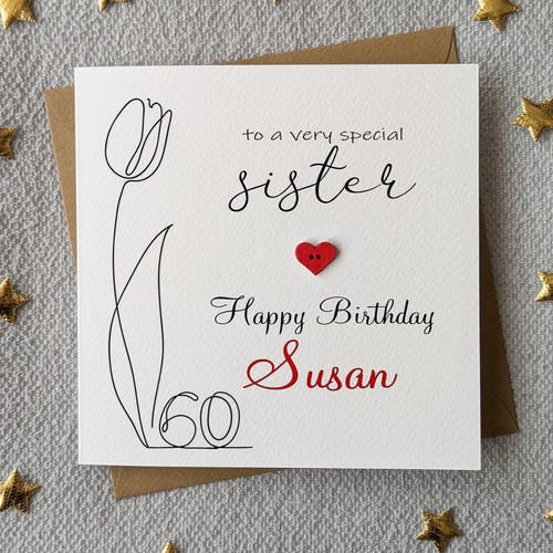 Sister 60th birthday card - sister,