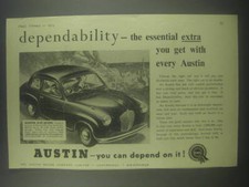 1954 Austin A30 Seven Car Ad - Dependability - the essential extra you get