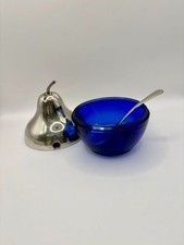 Vintage Cobalt Blue Glass Pear