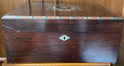 Victorian rosewood sewing box - rosewood,