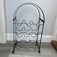 Large Black black metal 12 Wine Rack Drink Storage Floor Standing Kitchen Stor