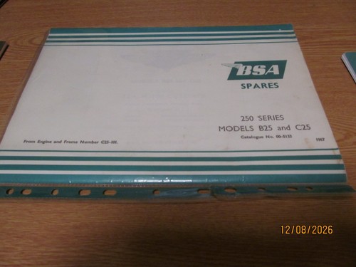 Bsa spares list for 250 - spares, series