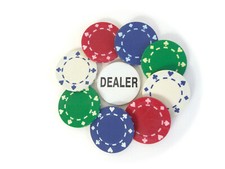 CLASSIC TEXAS HOLD'EM POKER SPARE CHIPS RED BLUE GREEN WHITE MIXED [DASHED]