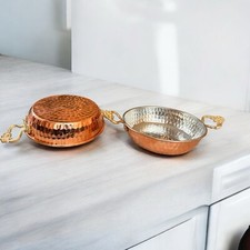 Copper Pan Set Of 2 Handmade