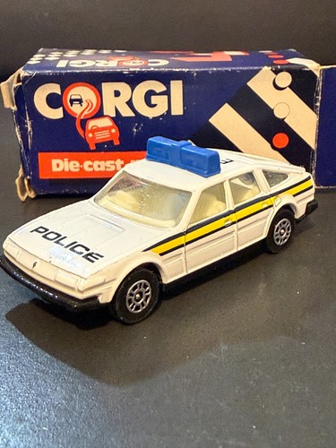 Corgi white rover - white, police