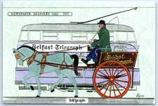 Postcard Belfast Telegraph Delivery Gig Horse