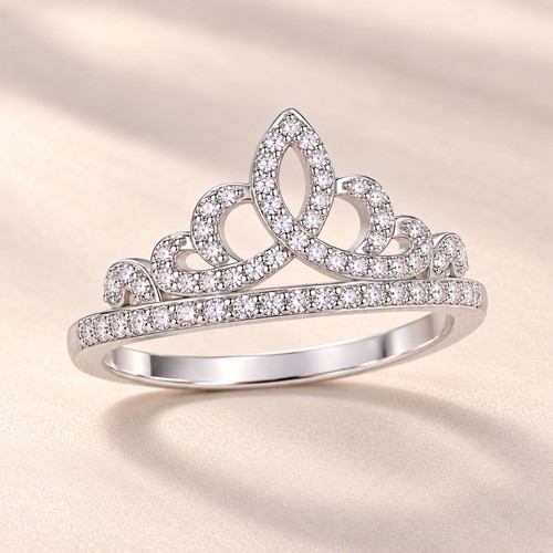 Crown moissanite ring - ring, s925
