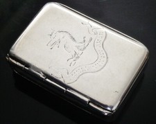Sterling Silver Vesta Box Case, Changeable Striker, CRESTED, Antique 1892