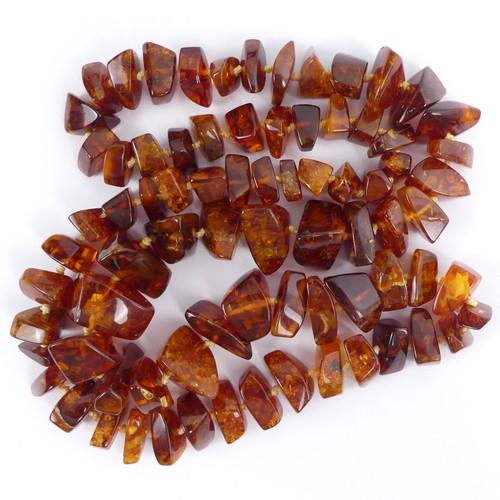 Polish amber irregular bead - amber,