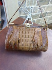 Vintage Antique 1920/30 Art Deco Alligator Croc Skin Leather Hide handbag