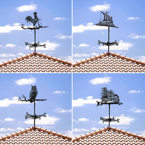 Black metal rooster - black,