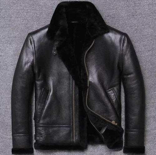 Men black genuine shearling - men's,