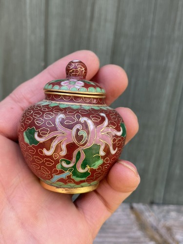 Chinese mini cloisonne jar - mini,
