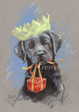 Black Labrador Dog, Christmas cards pack of 10 by Paul Doyle. C596X