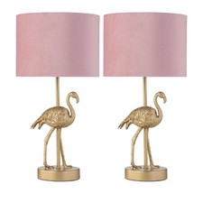 Set of 2 Gold Flamingo Lamps