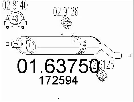 Rear muffler fits - peugeot, 205