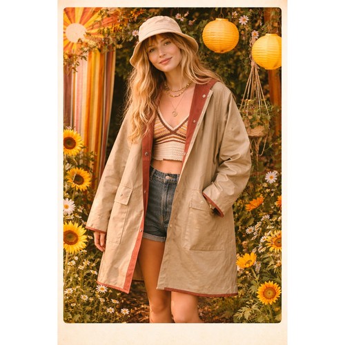 Vintage reversible hooded rain - vintage,