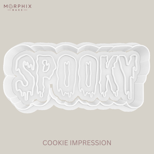 Spooky word cookie cutter - spooky, and