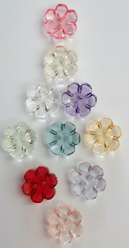 Flower buttons clear style - buttons,