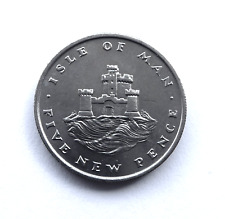 RARE 1973 ISLE OF MAN "TOWER OF REFUGE" 5p COIN FREE P&P MANX IoM FIVE NEW PENCE