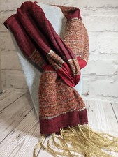 Scarf Red Orange WOOL mix