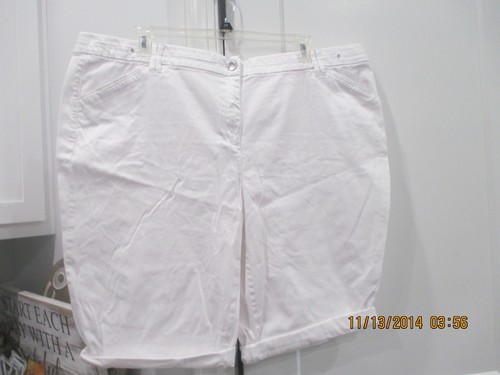 Solid white clam diggers 24w - white,