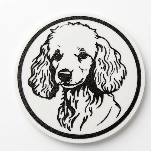 Miniature poodle dog drinks - dog,