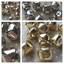 8x 12mm or 20mm Gold / Silver Christmas Sleigh Bells Polar Express Santa Metal 