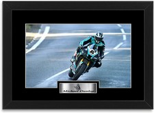 Michael Dunlop Motorcycle Racer Signed Framed Print Photo Display Poster Gift A4