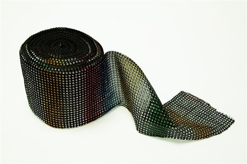 Rainbow diamante mesh roll - mesh,