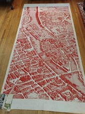 Schumacher "La Cite 1739" 3 Yard fabric Panel Map of Paris