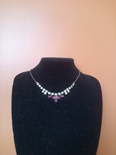 Vintage 1930s Art Deco Paste & Faux Amethyst Necklace. Collar. Gift Wrapped.