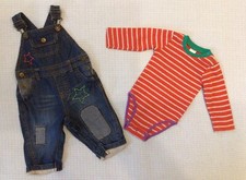 Next Baby Denim Fully Lined Dungarees Set 3-6 Months