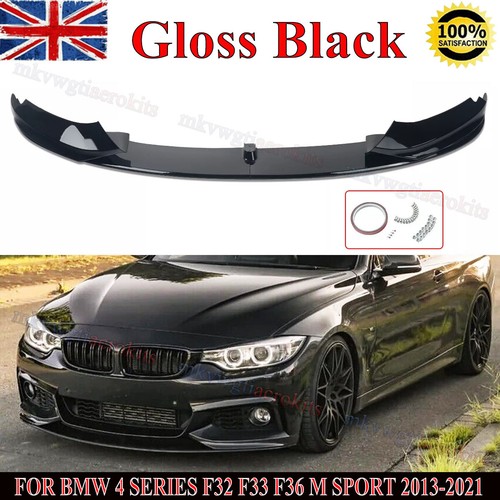 Gloss black front splitter lip - black,