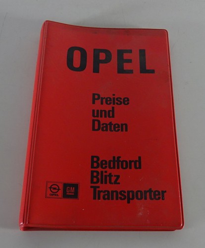 Price list data - list/data, opel