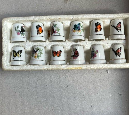 Vintage porcelain thimbles set - vintage,