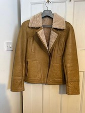 Ladies 100% Genuine Sheepskin Coat/Jacket Size L Approx UK10/12 Used Good Cond￼￼