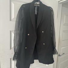 Boohoo Organza Sleeve Button