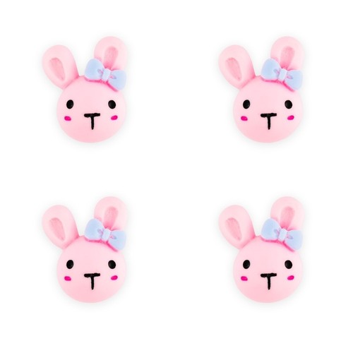 Pink bunny rabbits - 3d, button