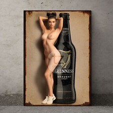 Metal Tin Plaque Sexy Female