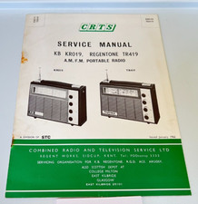 CRTS Radio KB KR019 Regentone TR419 Radio Service Manual january 1966