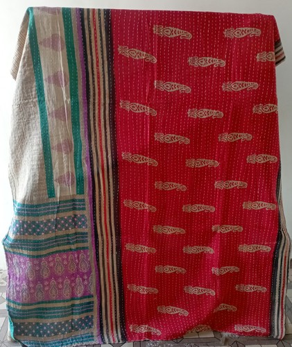 Indian handmade kantha quilt - kantha,