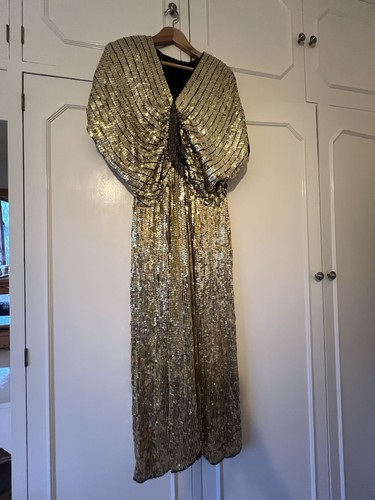 Gold pure silk vintage - vintage, sequin
