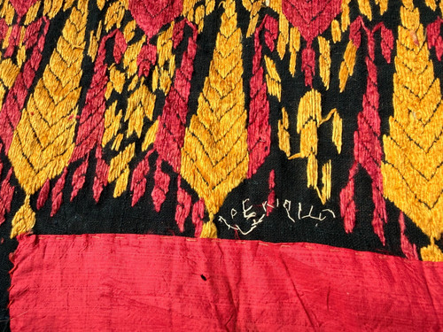 Huge antique signed phulkari - signed,