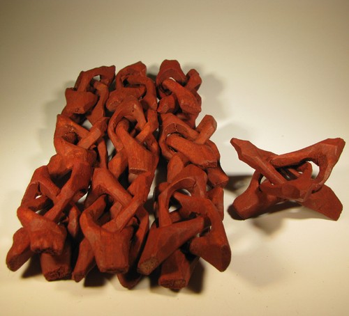Carved wood tripod - wood,