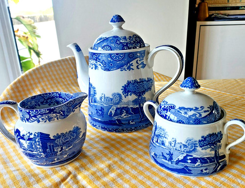 Spode italian blue - blue, coffee