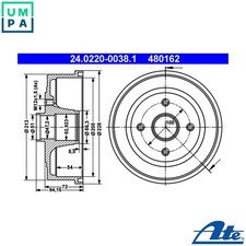 2x BRAKE DRUM 24.0220-0038.1
