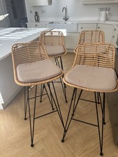 4 Rattan Bar stools  (Brand