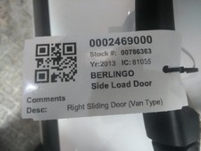 CITROEN BERLINGO SIDE LOAD DOOR750 LX L2 AIRDREAM E-HDI Van White 08-15