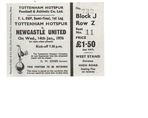 Used ticket tottenham v - ticket,